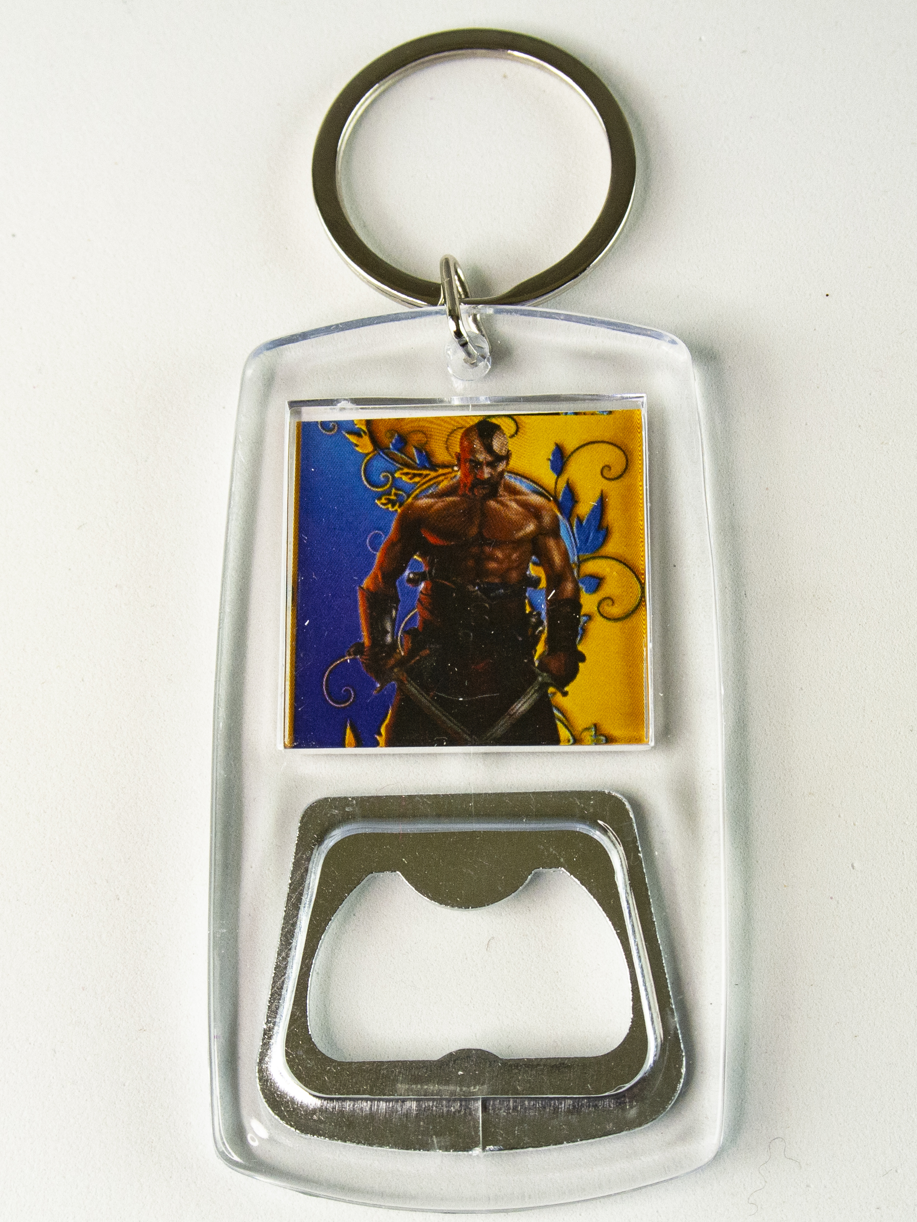 Брелок металлический  открывалка 8,5 х 4,5см Желто-синий Unison (1520-7)