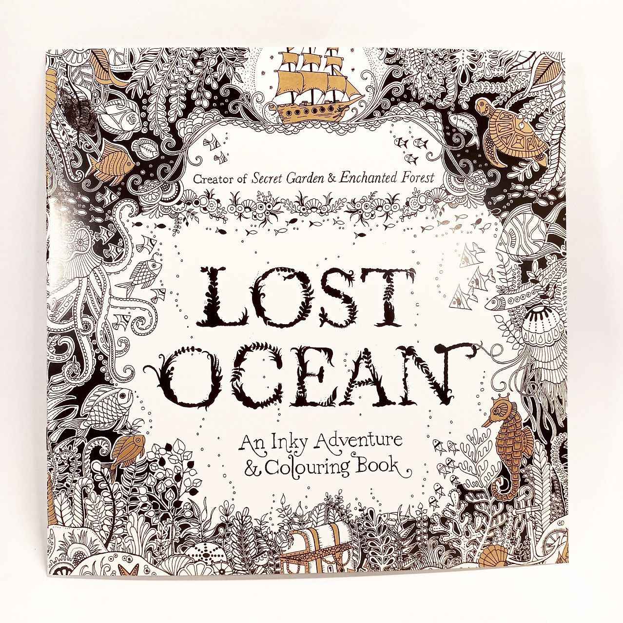 Раскраска - антистресс "Потерянный океан" 12 листов, 24 картинки, 25 х 25см, 120г/м² Unison (687-9)