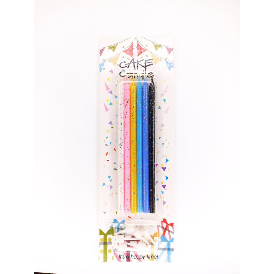 Свеча с блеском, 13см, микс, 6 шт/уп Разноцветный Unison (800240 mix)