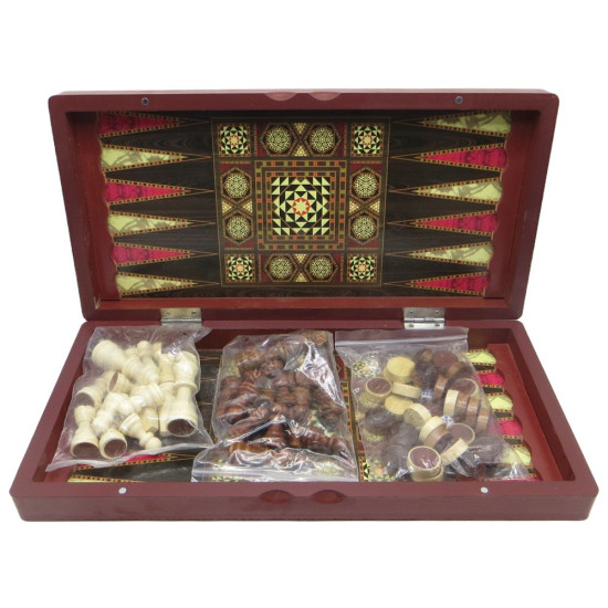 Игра настольная 3 в 1 "Шахматы, шашки, нарды" из дерева 40см Unison (940-2)