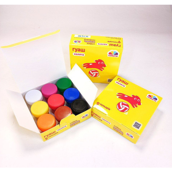 Краски гуашь Гамма 9цв Разноцветный Гамма Украина (221031-1/100202)