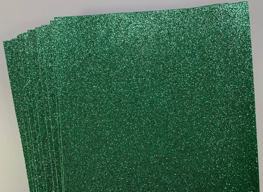 Фоамиран 1,7мм "Темно-зеленый" с глиттером  - 10листов, 17GLA4-040 Зеленый Unison (17GLA4-040)