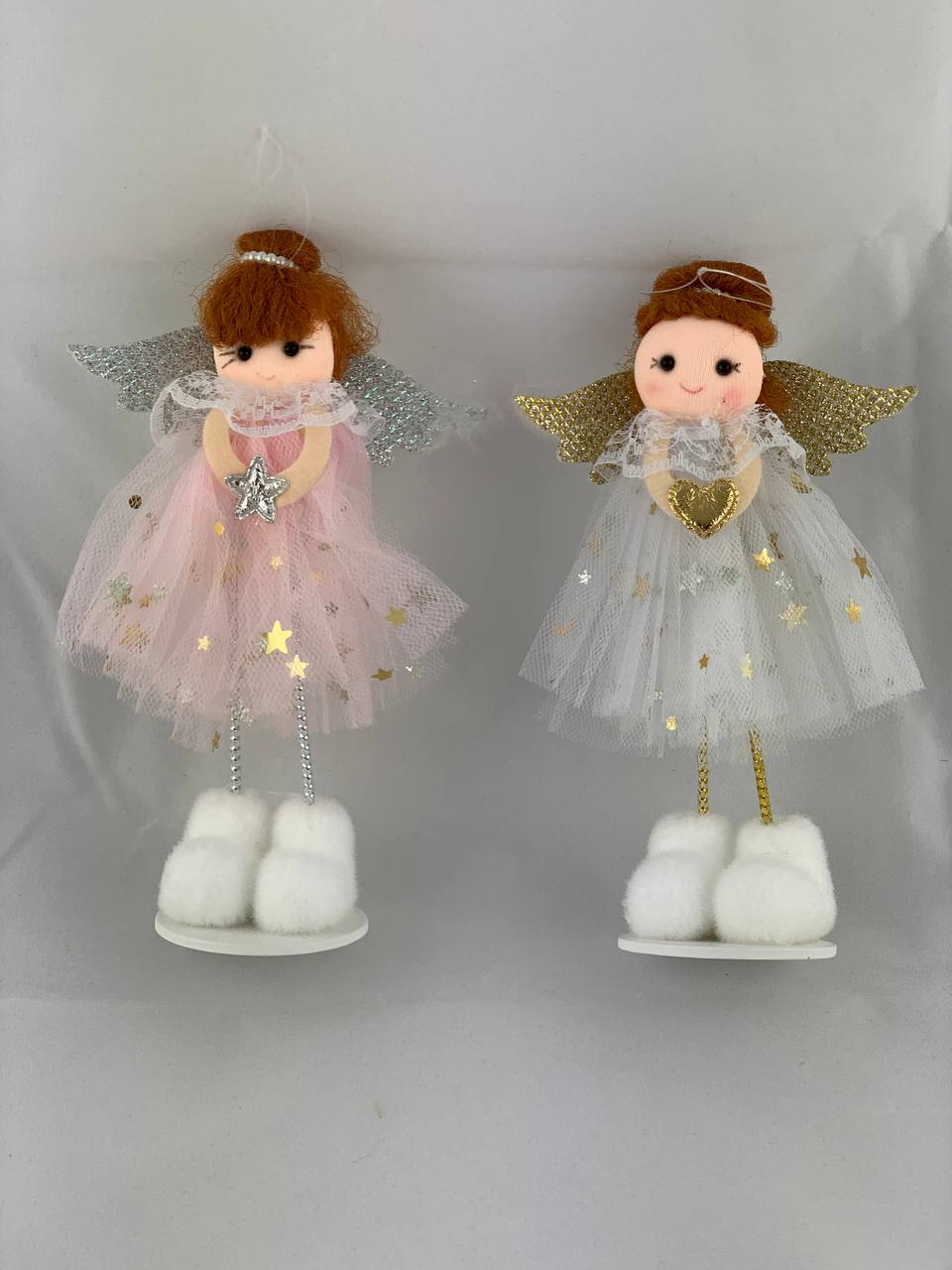 Игрушка декор новогодняя "Стоящий ангел" 17см Разноцветный Без бренда (230443)