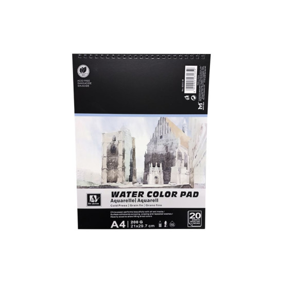 Блокнот акварельный Art Nation А4, 20 страниц, 200 г/кв.м Разноцветный Без бренда (6003-W)