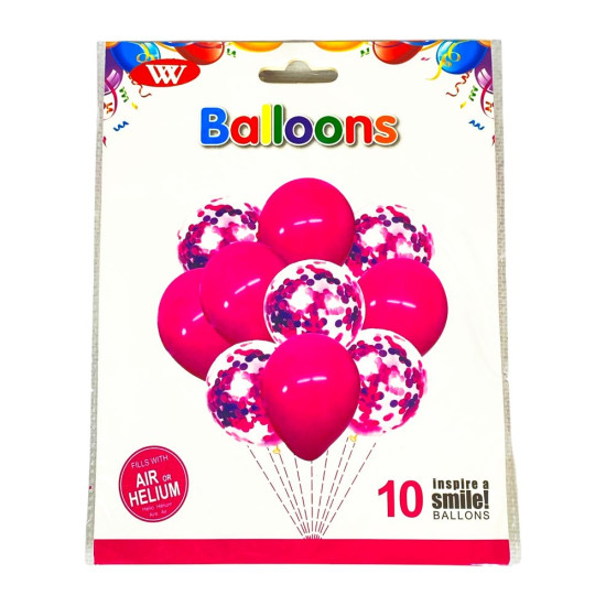 Набор из 10 шаров, микс цветов Разноцветный Без бренда (QQTZ-14-pink)