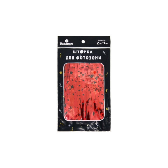 Фотозона  2м х 1м, "Звездопад" красная Красный Pelican (872166)