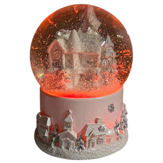 Сувенир светящийся  "Шар снежный 65мм - Санта Клаус, Снеговик, домик" 4 вида Unison (9803)