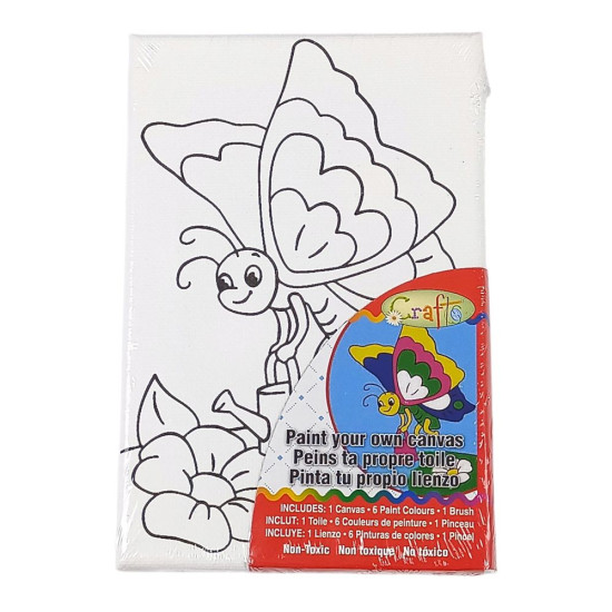 Раскраска 15 х 10см (холст на раме) с акриловыми красками и кистью (0682-8)