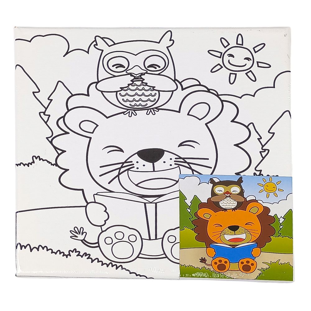 Раскраска 20 х 20см (холст на раме) с акриловыми красками и кистью (0689-2)