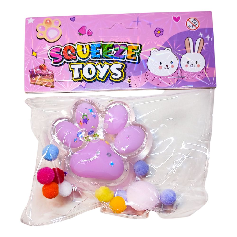 Таба сквиш антистресс  Лапка прозрачная (712244 pink)