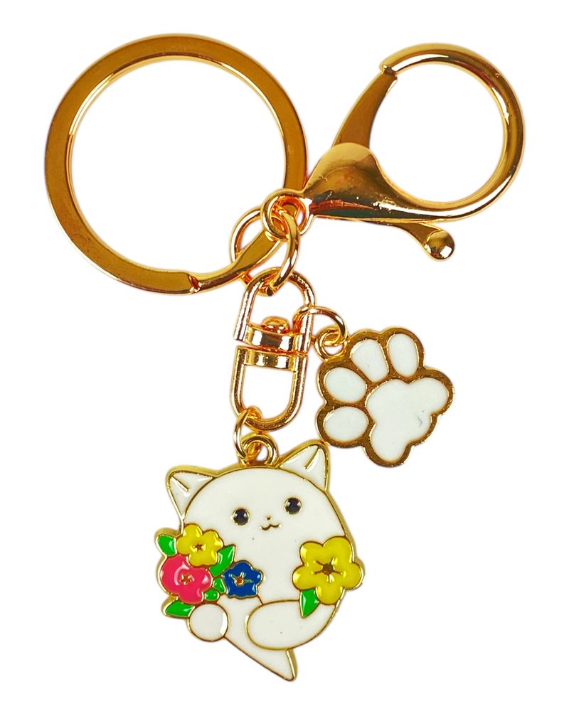 Брелок металлический "Кот, лапка" 6см, 3 вида (678-17)