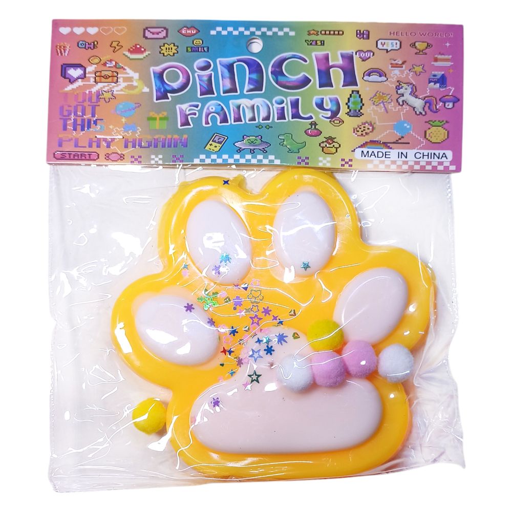 Таба сквиш антистресс  15см Лапка  цветная Unison (712245 yellow)