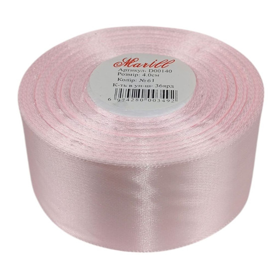 Атласная лента 4см (±5мм) x 33м Розовый Marill (LA4033-61)