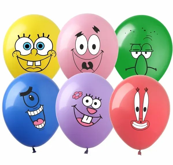 Шарики  латексные 12"(30сm) "Губка Боб" пастель   10шт (821512)