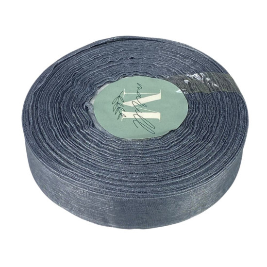 Лента с органзы "грифельный"  2,0 см х  50 ярдов Серый Marill (D02020-1059)