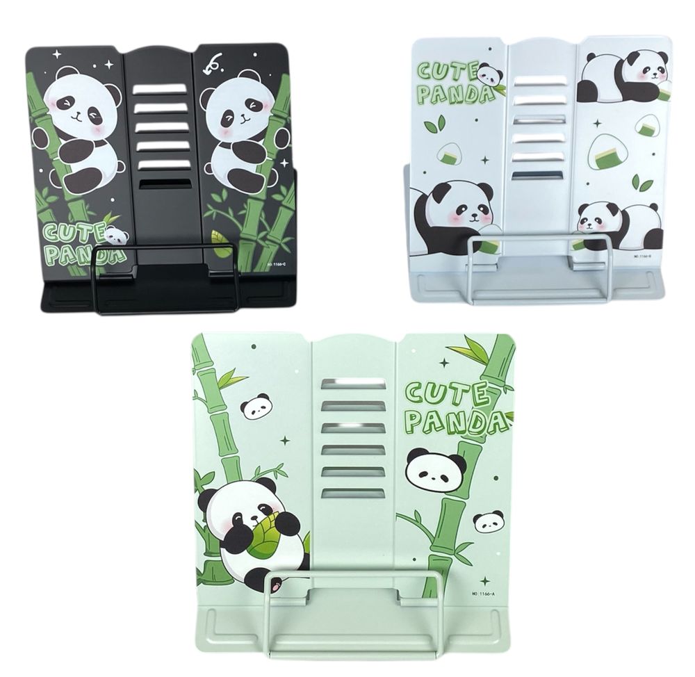 Подставка для книг металлическая 21 х 19см, Панда микс 3 дизайна (1066Р)