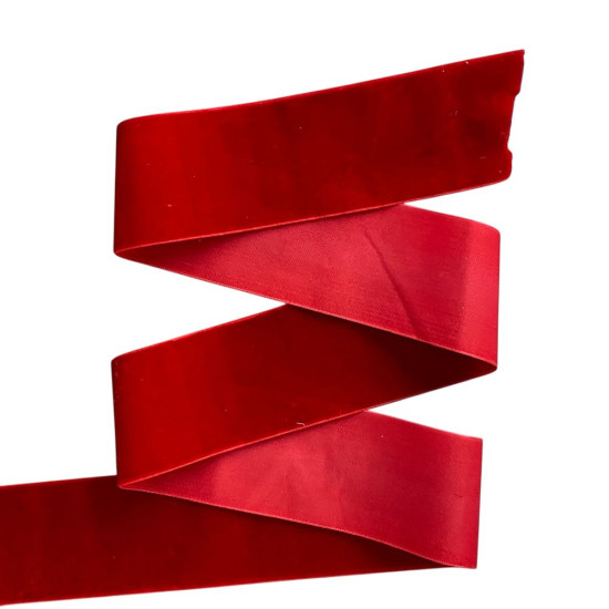 Бархатная лента  4 см (±5мм) х 30 ярдов Красный Marill (D00840- C 23)