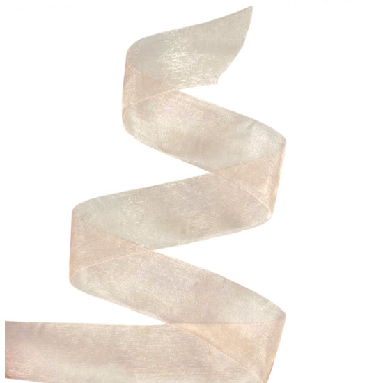 Стрічка з органзи "персикова пудра" 4,0 см х 50 ярдів Marill (D02040-07)