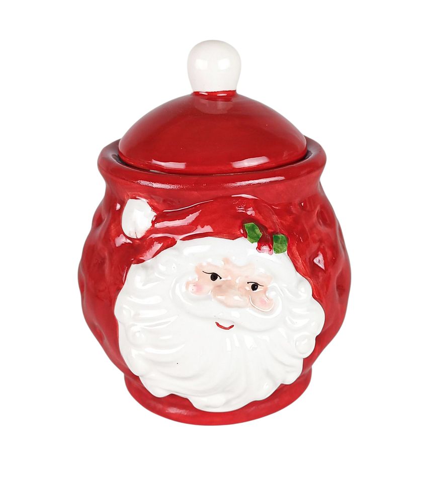 Сахарница кермическая "Санта Клаус, Снеговик" 13 х 9см (B-3007)