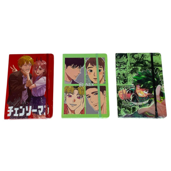 Тетрадь А5 картонная обложка 80 листов 80 гр, клетка 5 х 5мм Аниме (707-23)