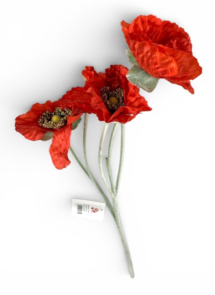 Ветка с маками, 65 см, красная Unison (c30511)