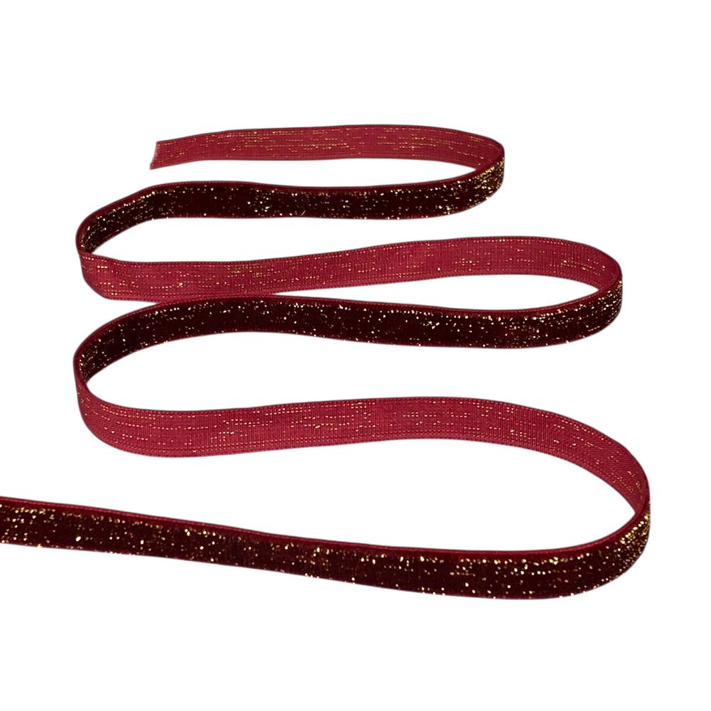Бархатная лента  блестящая 1,0 см х 50 ярдов (D16710- С 144)