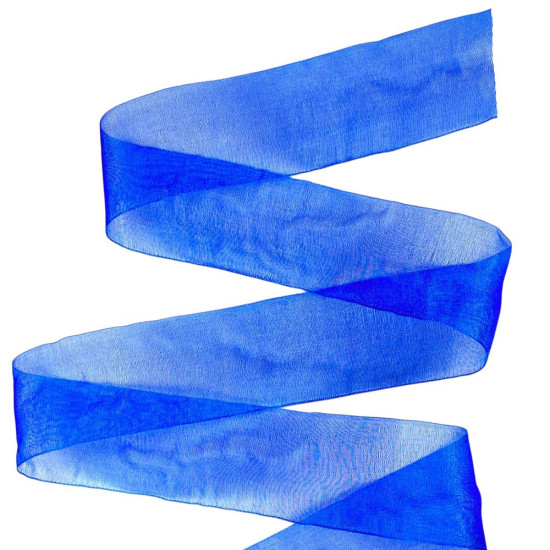 Лента с органзы  синяя 4,0 см х  50 ярдов Синий Marill (D02040-1040)