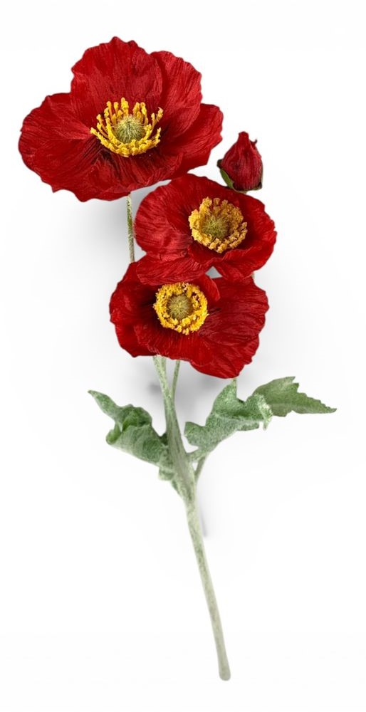 Ветка с маками, 60 см, красная Unison (ТВ-60)