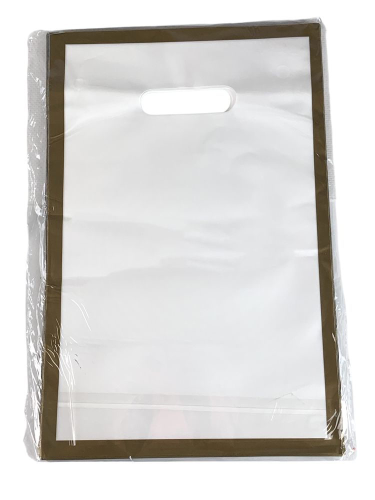 Пакет полиэтиленовый с прорезной ручкой, 39 х 27см 50шт/уп (10803 white-gold)