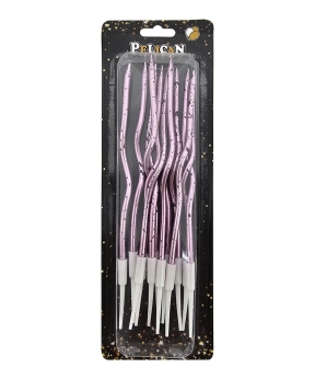 Свечи "Волна 12 штук" хром розовое золото с черными точечками TM Pelican Pelican (861017)