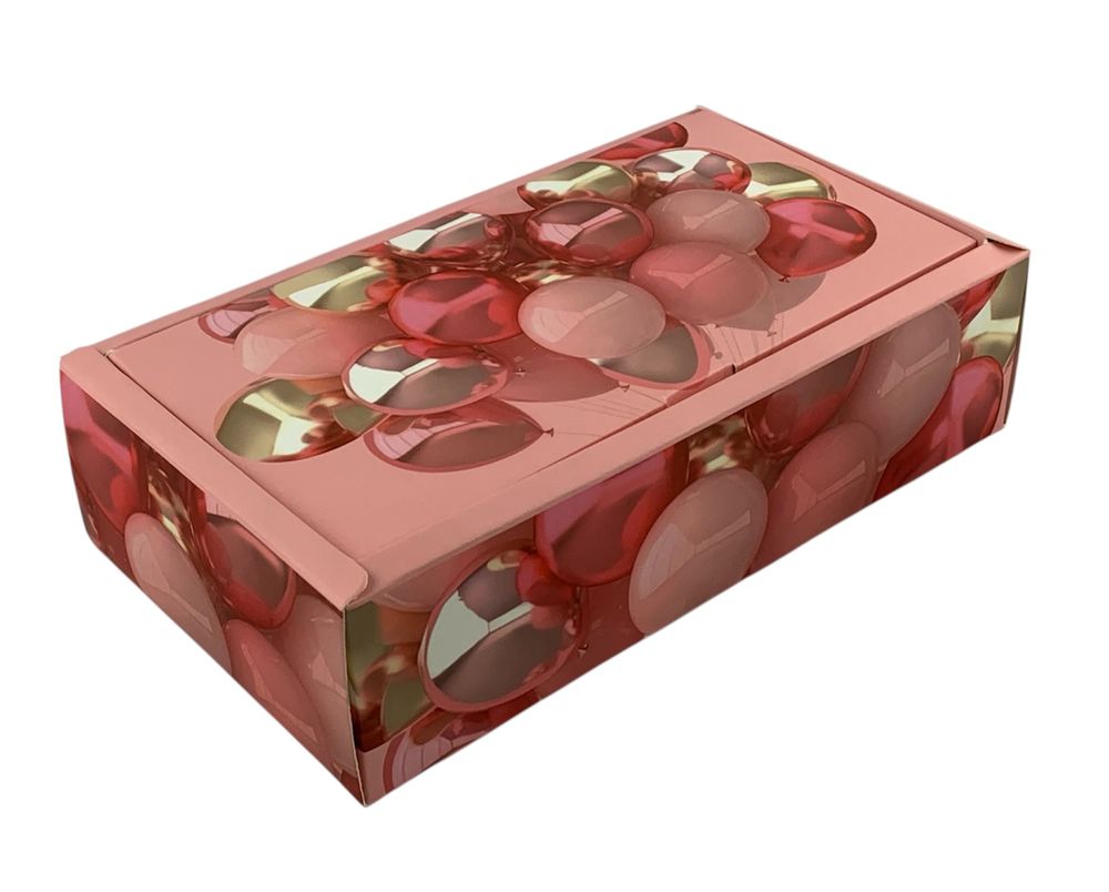 Подарочная коробка раскладная, 14х25х6,5см, 350гр  Шарики Розовый Unison (H808-1S)