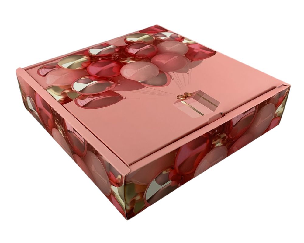 Подарочная коробка раскладная, 25 х 25 х 7,2см, 350гр  Шарики Unison (H808-2M)