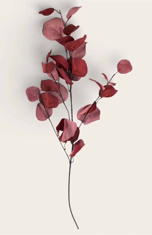 Ветвь декоративная эвкалипта, 83см бордово-красная Unison (c33)