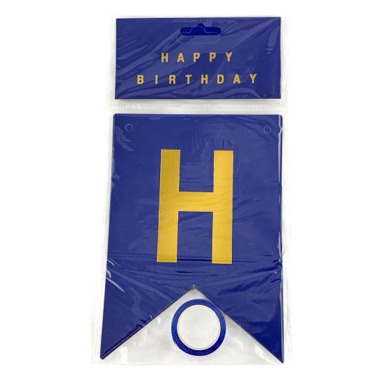 Гирлянда-флажки Happy birthday 16,5 х 11,5см (10262 Blue)