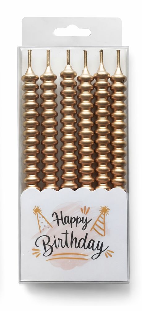 Набор свечей 6шт 11,5см, Спиралька-золото Золотой Unison (124116 gold)