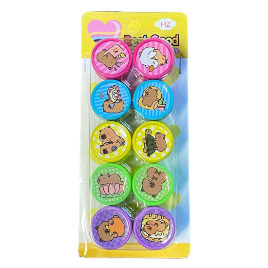 Набор штампиков 25мм 10шт "Капибара" в блистере (1019-CB)