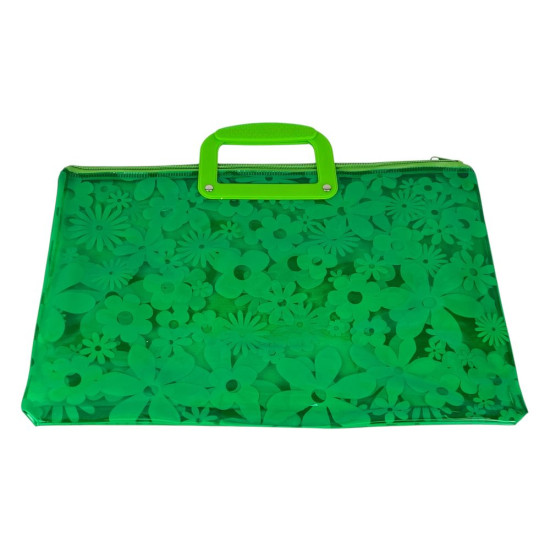 Папка-портфель ПВХ прозрачная "Flowers" 28 х 39см, 30мкм, 6 цветов Marill (33-FL)