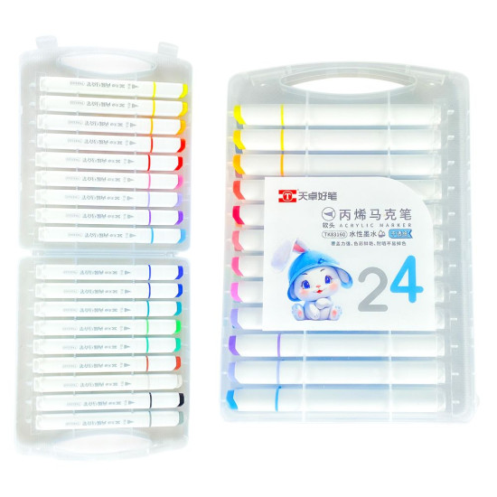 Набор акриловых  маркеров-ручка TY "Rabbit", 24шт (83160TK-24)