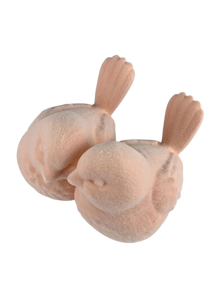 Фигурка для пасхального декора "Две птички" пудра бархатные  12см Розовый (L00217.7)