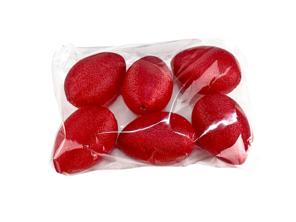 Набор пасхальных Эко яиц с блестящей фактурой -6шт, красный 7см Красный (L00201.2)