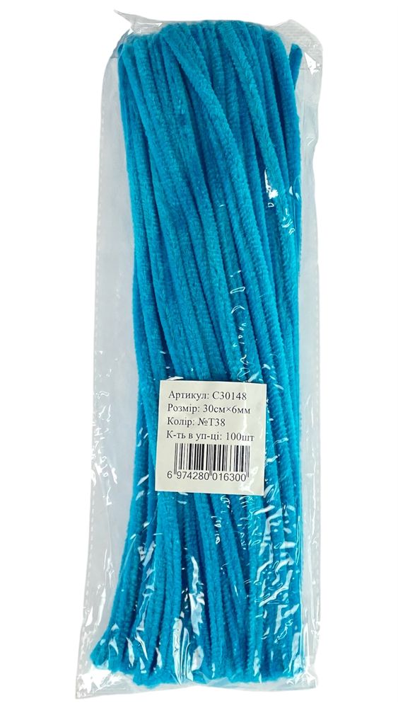 Синельная проволока, 300 х 6мм,  миртовый, 100 шт Голубой Marill (C30148-T38)