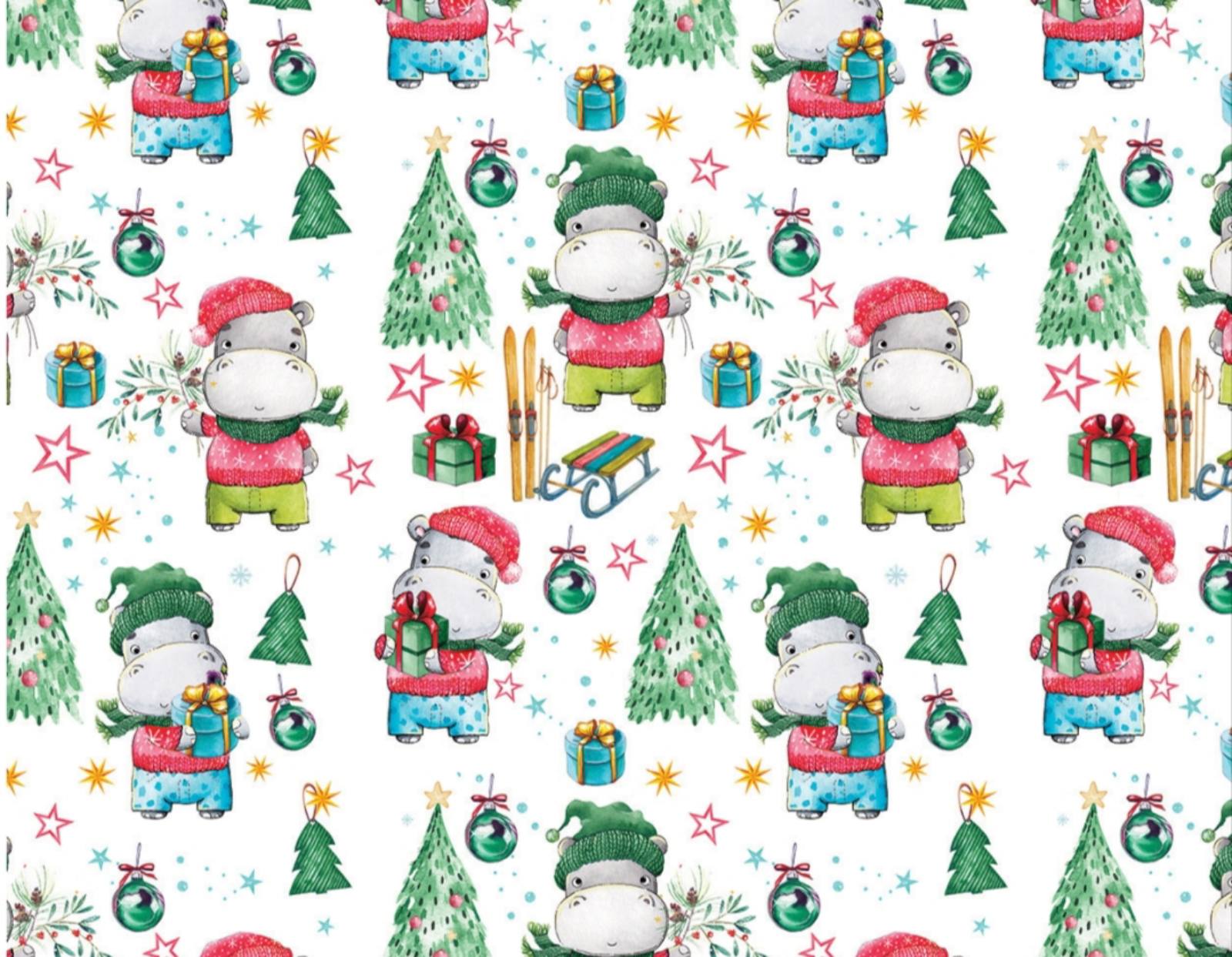 Бумага подарочная мелованная 80г, новогодняя, 100 х 70см -10 листов (PVM10-329NY)