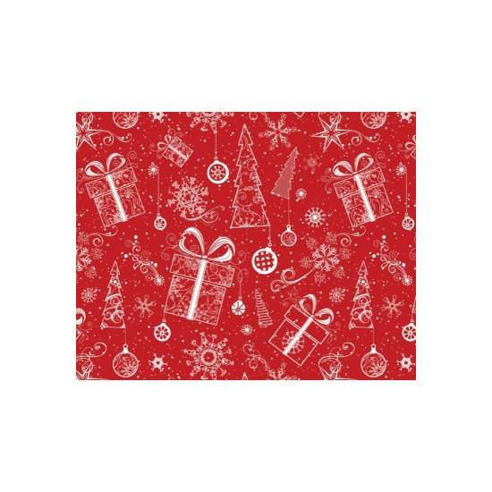 Бумага подарочная мелованная 80г, новогодняя, 100 х 70см -10 листов (PVM10-333NY)