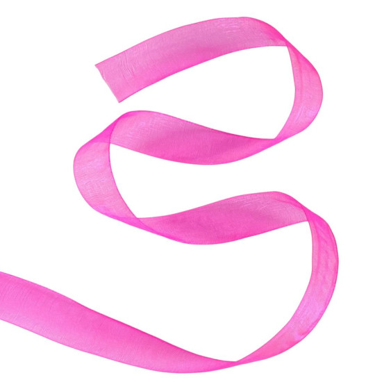 Стрічка з органзи яскраво- рожева 2,0 см х 50 ярдів Рожевий Marill (D02020-014)