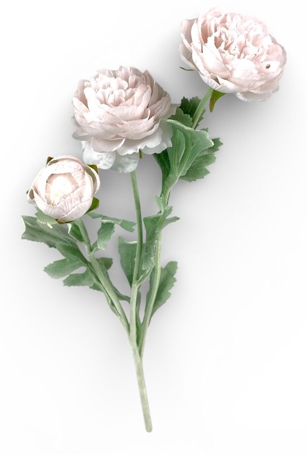 Ветка ранункулюса азийского, 50 см, пудровая Unison (c30555-6)