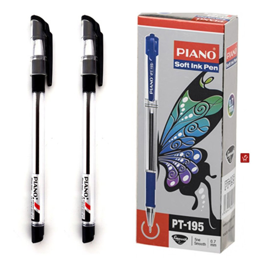 Ручка масляная "Piano"  0,7мм, чорна (PT-195)
