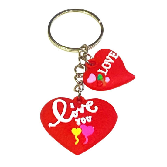 Брелок силиконовый "Сердце двойное" 3см/2см (524-А)