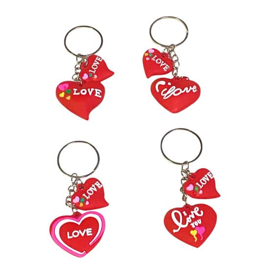 Брелок силиконовый "Сердце двойное" 3см/2см (524-А)