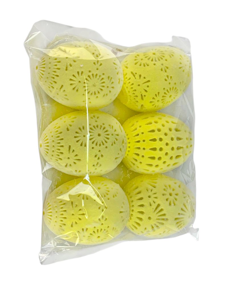 Набор пасхальный "Яйцо-декор с ажурными цветочными вырезами"бархат, желтый 6см Желтый (L00200.3)