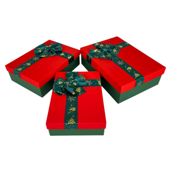 Подарочная новогодняя коробка 29 х 21 х 9см, 3шт/наб (2909-06L)